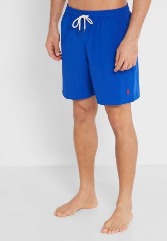 Shorts de banho Ralph Lauren masculino azul com cordão