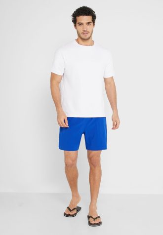 Shorts de banho Ralph Lauren masculino azul com cordão