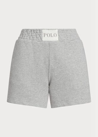 Shorts de lã com logotipo Ralph Lauren cinza feminino