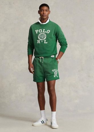 Shorts de lã com logotipo Ralph Lauren masculino verde