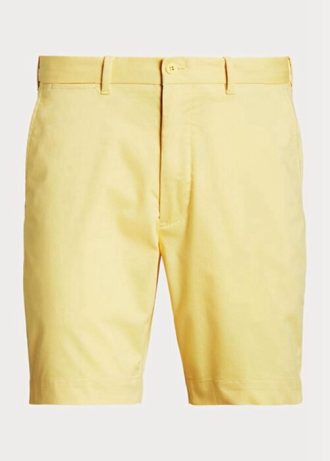 Shorts de sarja elástica Ralph Lauren Tailored Fit masculino amarelo