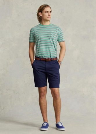 Shorts de sarja elástica Ralph Lauren Tailored Fit masculino azul marinho