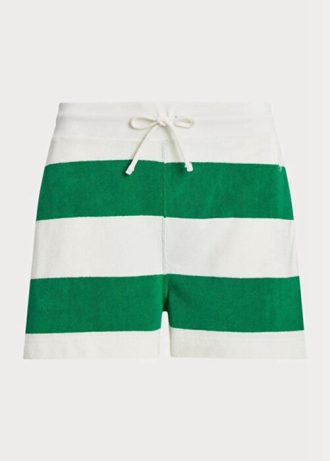 Shorts esportivos listrados com cordão Ralph Lauren feminino branco