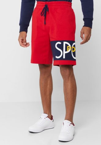 Shorts Ralph Lauren Masculino Vermelho com Logotipo
