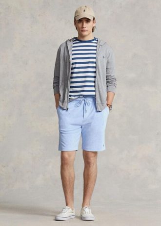 Shorts Ralph Lauren Terry com cordão azul masculino