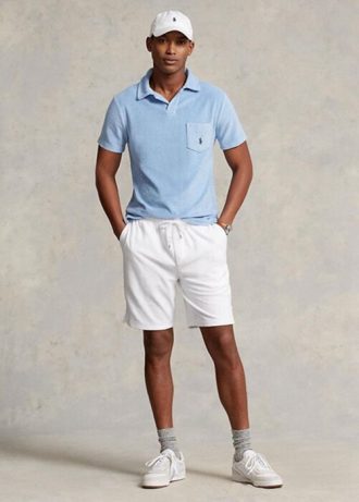 Shorts Ralph Lauren Terry com cordão branco masculino