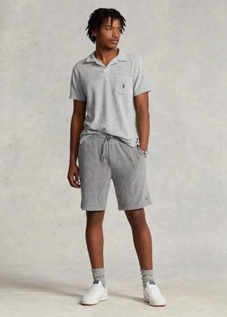 Shorts Ralph Lauren Terry com cordão cinza masculino