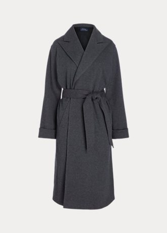Sobretudos femininos Ralph Lauren de flanela cinza escuro