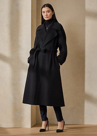 Sobretudos Ralph Lauren Leonarda Wrap Feminino Preto