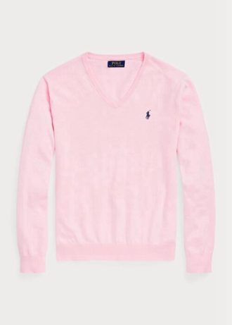 Suéter Ralph Lauren Slim Fit Texturizado de Algodão Rosa Masculino