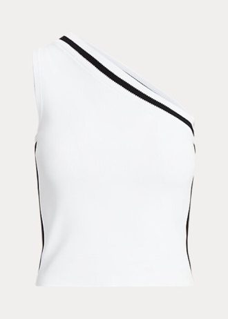 Suéteres curtos Ralph Lauren bicolor de um ombro só para mulheres