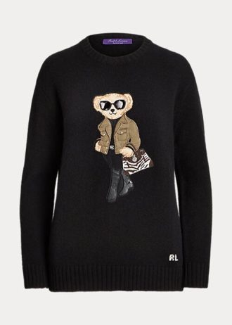 Suéteres de cashmere Ralph Lauren Utility Bear femininos pretos