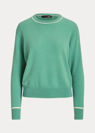 Suéteres de gola redonda Ralph Lauren Cashmere femininos verdes