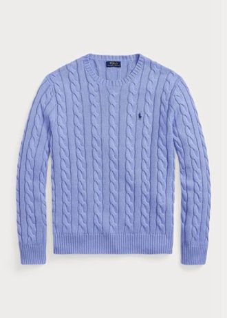 Suéteres de malha de algodão Ralph Lauren masculinos roxos