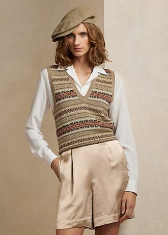 Suéteres femininos multicoloridos Ralph Lauren com detalhes Fair Isle