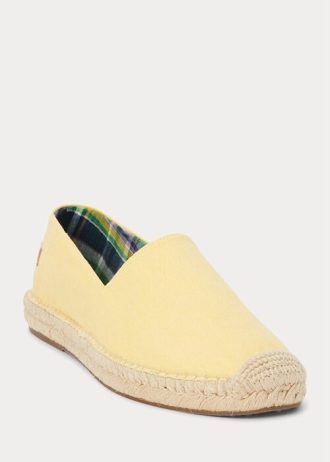 Tênis casual Ralph Lauren Cevio de lona lavada amarelo masculino